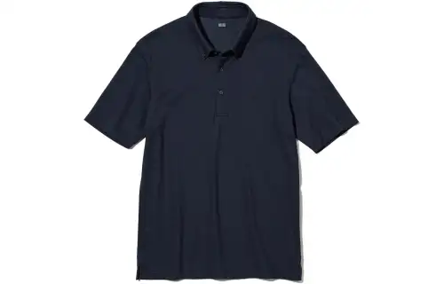 UNIQLO Polo Shirts Men's Navy Blue 69 Polo Collar Moderate Straight Fit