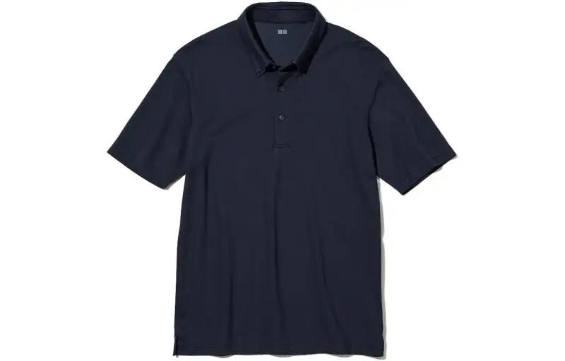 UNIQLO Polo Shirts Men's Navy Blue 69 Polo Collar Moderate Straight Fit