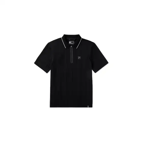 FILA Polo Shirts Men's Black Polo Collar Moderate Straight Fit