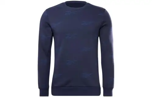 Reebok Sweatshirts Men's Dark Blue Crew Neck Thickened Regular
