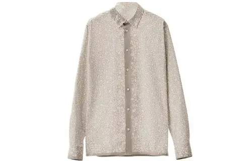 HERMES Shirts Men's Gray Polo Collar Moderate
