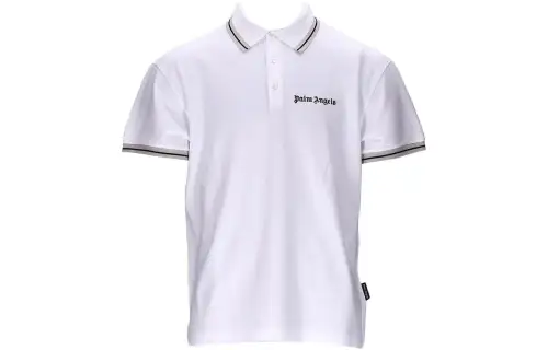 PALM ANGELS Polo Shirts Men's White Polo Collar Moderate Other