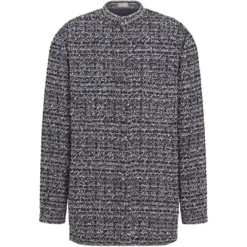 DIOR Shirts Men's Blue Stand Collar Moderate Other