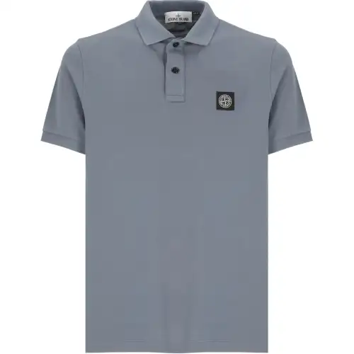 STONE ISLAND Logo Patch Short Sleeved Polo Shirt