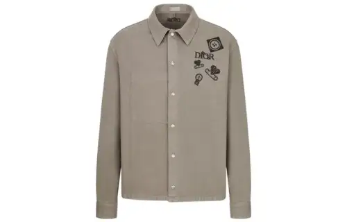 DIOR Quarterly New Products Shirts Men's Gray Lapel Moderate Other