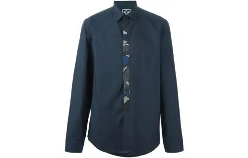 KENZO Shirts Men's Dark Blue Lapel Moderate Other