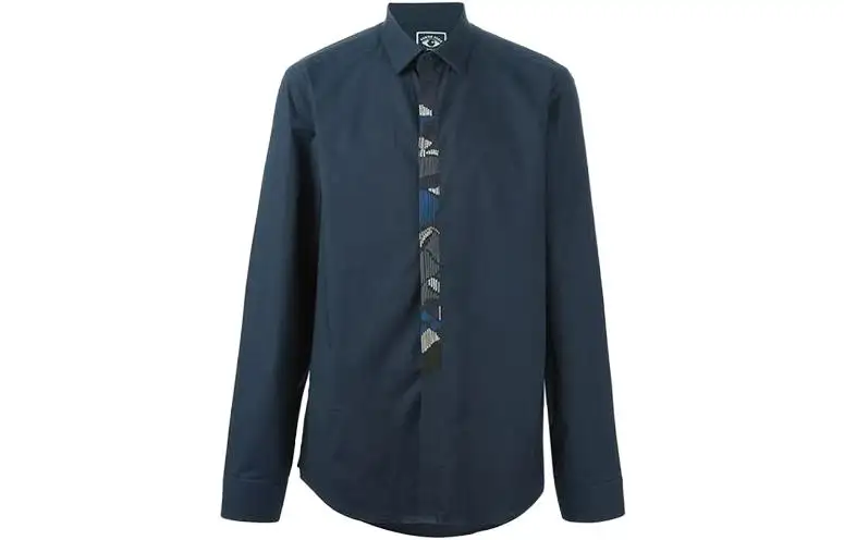 KENZO Shirts Men's Dark Blue Lapel Moderate Other
