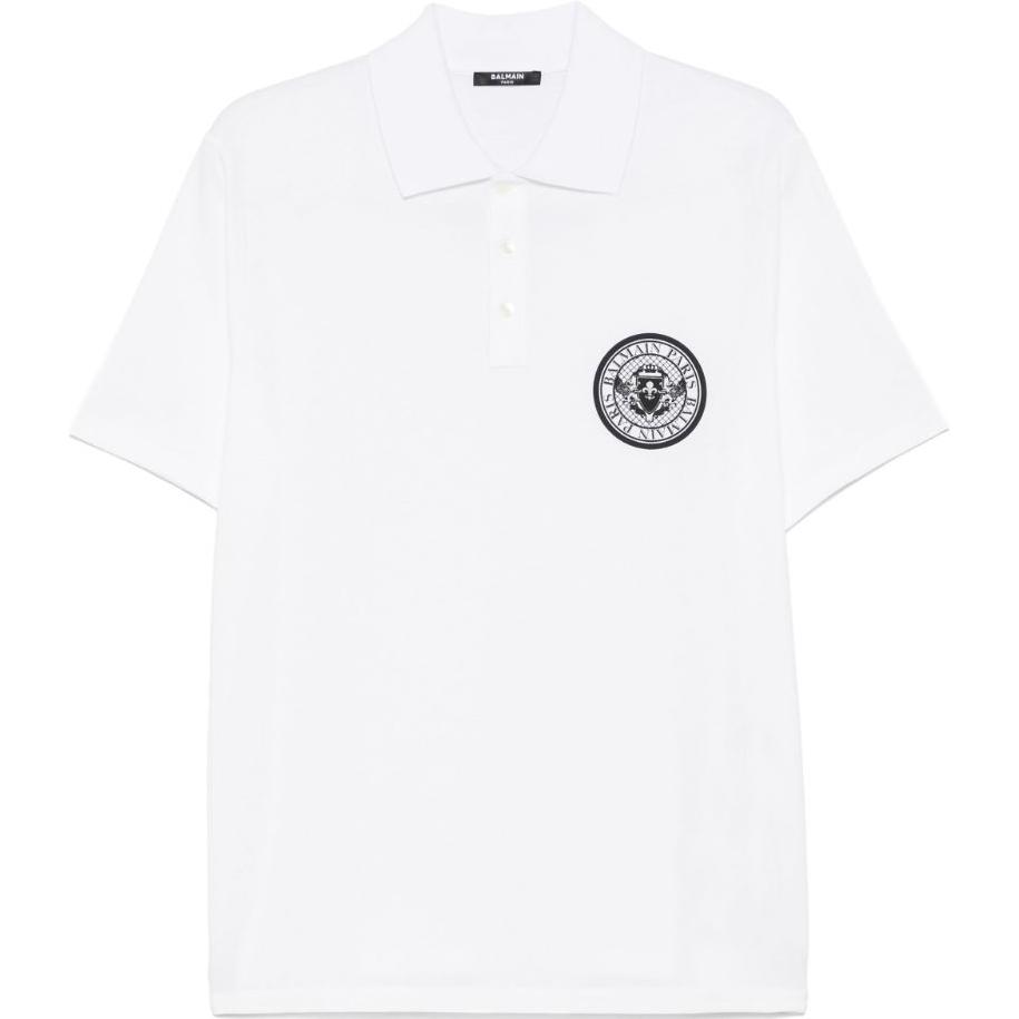 Мужская футболка BALMAIN FW24 Polo (белый)