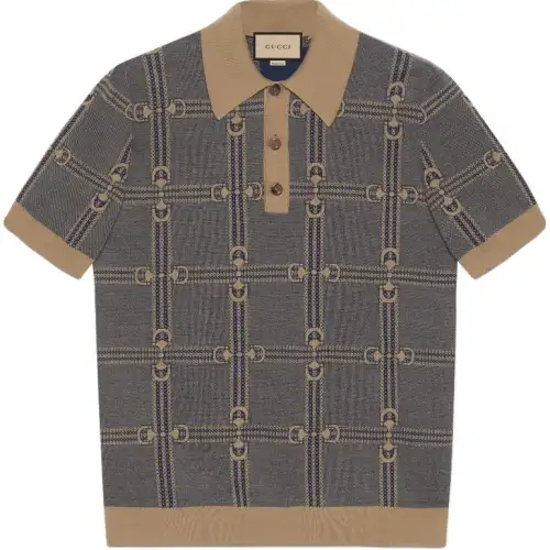 GUCCI FW22 Polo Shirt Men's Camel