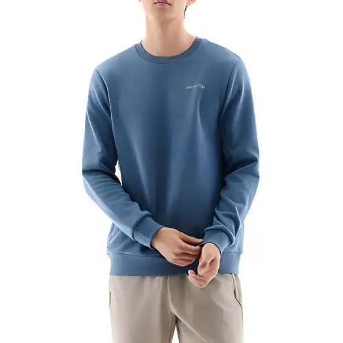 Anta Sports Life Collection Letter Crew Neck Pullover Breathable Fleece Lined Long Sleeved Sweatshirt Men's