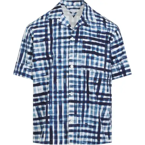 Bottega Veneta Short Sleeved Check Patterned Shirt