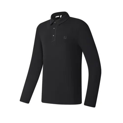 FILA Knitted Fabric Long Sleeved Polo Shirt Men's
