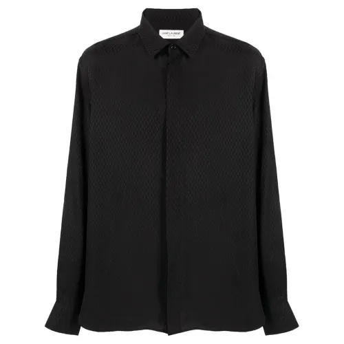 diamond-jacquard silk shirt