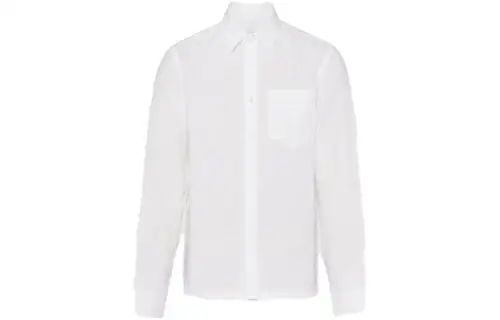 PRADA Shirts Men's White Lapel Moderate Other