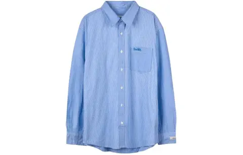 COACH Shirts Men's Blue Pointed Collar Moderate Hawaii