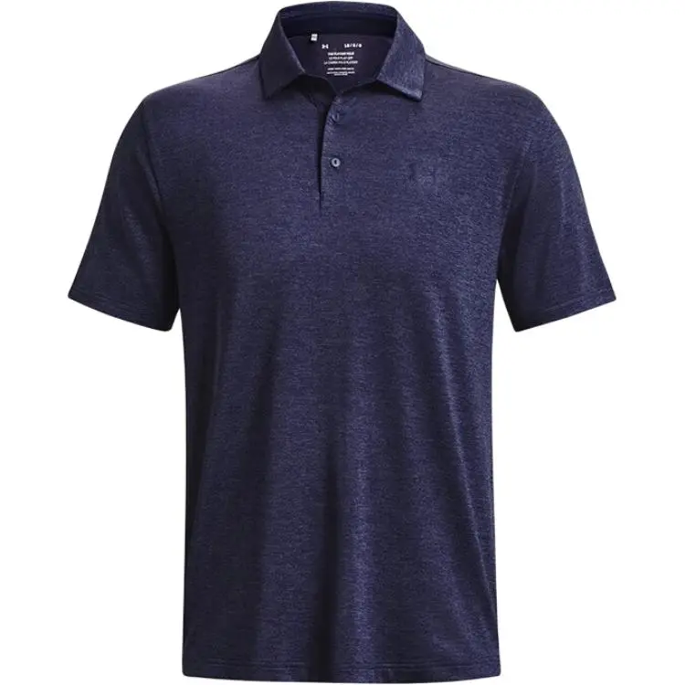 Under Armour Polo Shirts Men's Dark Blue Polo Collar Moderate Straight Fit