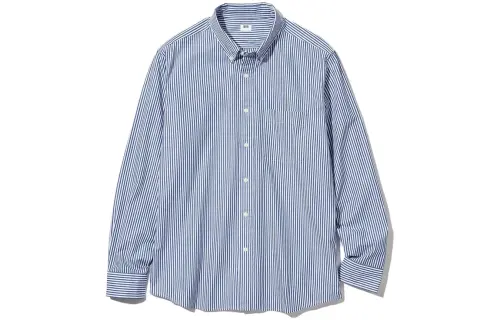 UNIQLO Shirts Men's Blue Pointed Collar Moderate Other