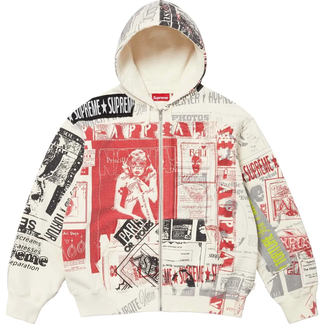 Supreme Collage Zip Up Hooded Sweatshirt