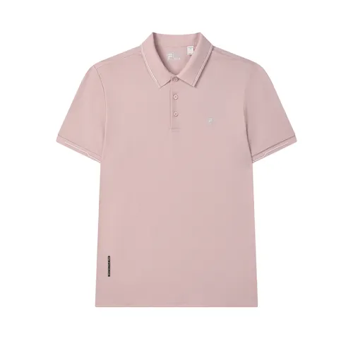 FILA WHITE Polo Shirt Men's Light Gray Pink