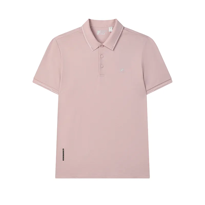 FILA WHITE Polo Shirt Men's Light Gray Pink