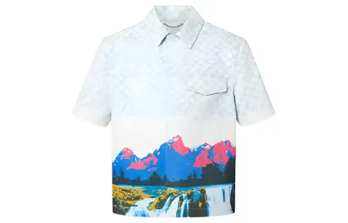 LOUIS VUITTON Landscape Short Sleeved Denim Shirt