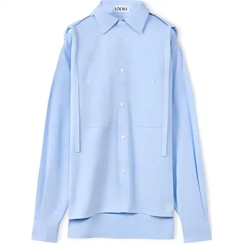 LOEWE Shirts Men's Light Blue Lapel Moderate Other