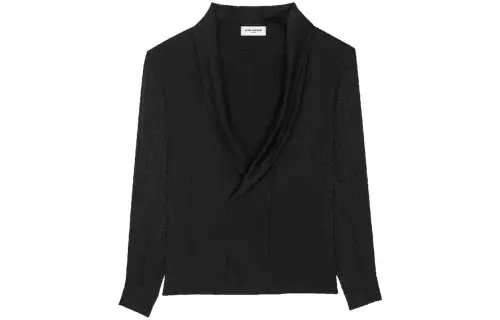 SAINT LAURENT Shirts Men's Black V Neck Moderate Other