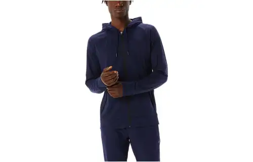 ASICS Sweatshirts Men's Blue Hooded Moderate Regular