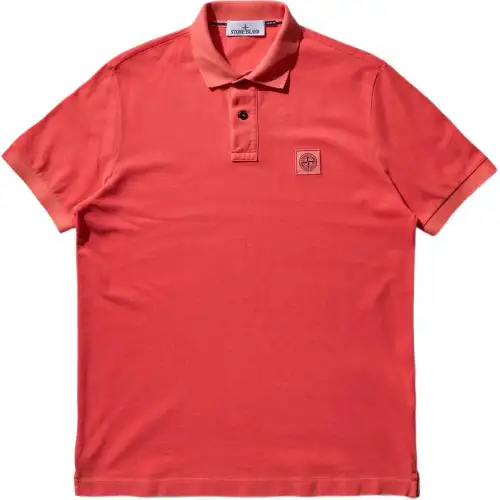 STONE ISLAND Compass Patch Buttoned Polo Shirt