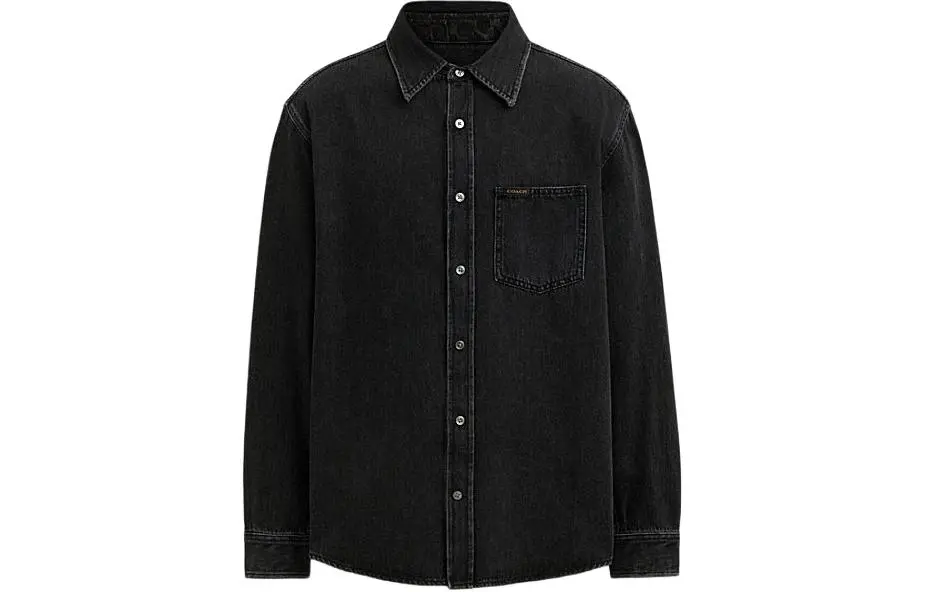COACH Shirts Men's Black Lapel Moderate Other