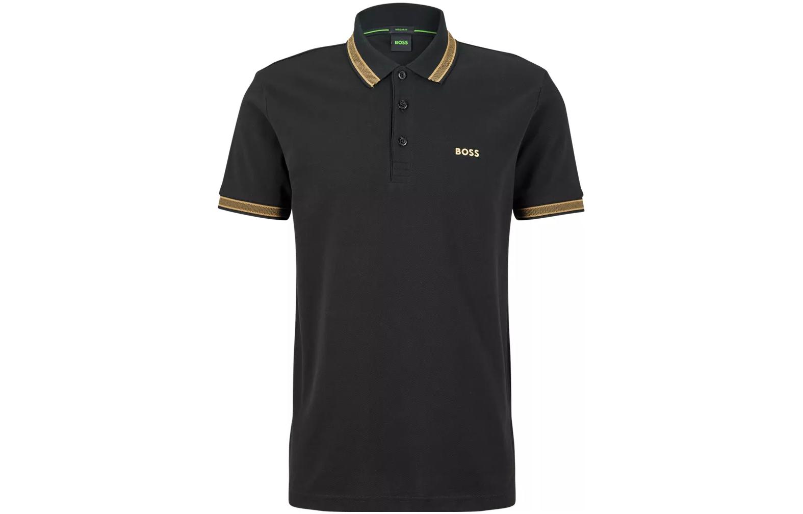 HUGO BOSS FW22 однотонная вышивка логотипа прямые короткий рукав рубашка поло мужской стиль