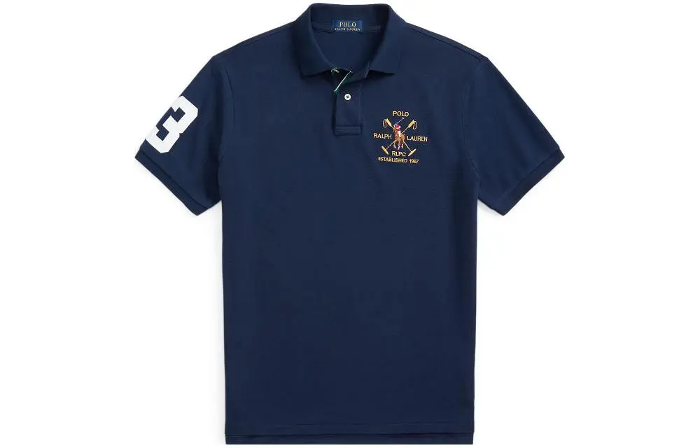 Polo Ralph Lauren Polo Shirt Custom Slim Fit Men's Marine Blue