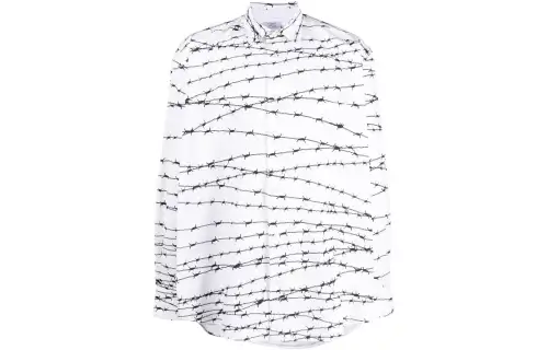Vetements Shirts Men's White Square Collar Moderate Shirt