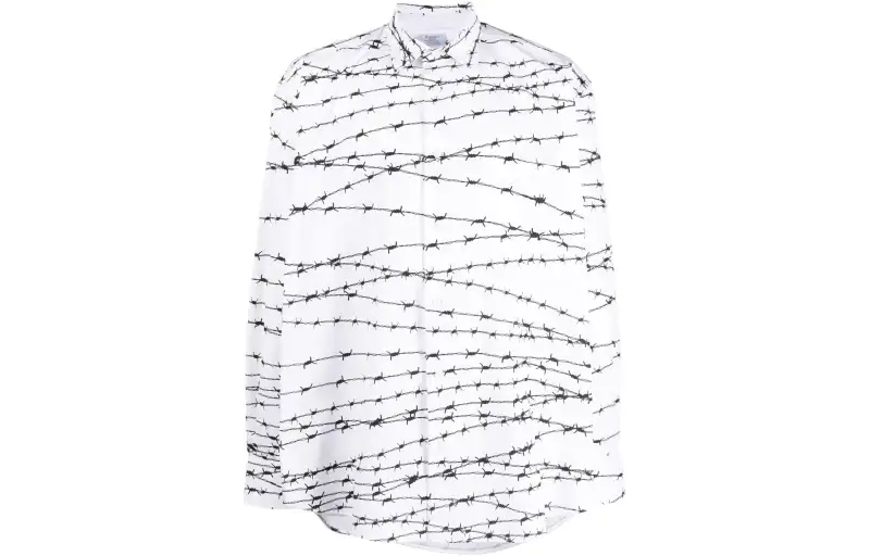 Vetements Shirts Men's White Square Collar Moderate Shirt