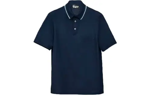 HERMES Polo Shirts Men's Navy Blue Moderate