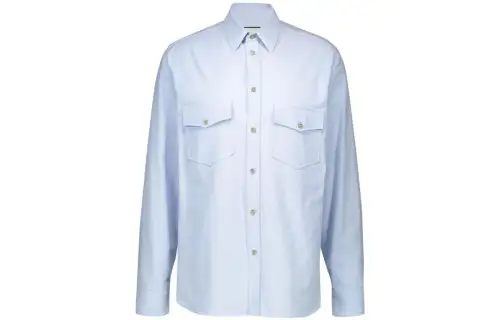 GUCCI Shirts Men's Blue Pointed Collar Moderate Other