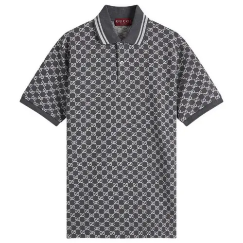 GUCCI Gg Cotton Lamé Jacquard Polo Shirt