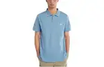 Timberland Polo Shirts Men's Sky Blue Polo Collar Moderate Straight Fit