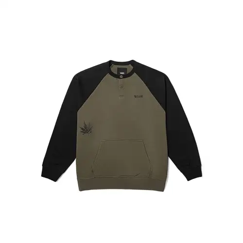 Vans Sweatshirts Unisex Army Green Crew Neck Moderate Regular