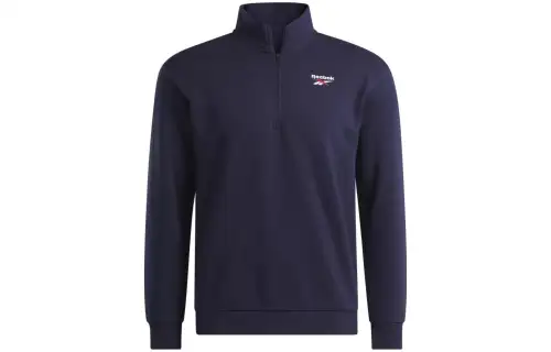 Reebok Sweatshirts Men's Dark Blue Stand Collar Moderate Regular