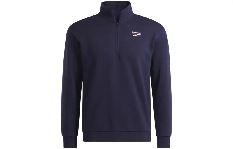 Reebok Sweatshirts Men's Dark Blue Stand Collar Moderate Regular
