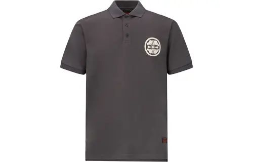 EVISU Polo Shirts Men's Dark Gray Polo Collar Moderate Straight Fit