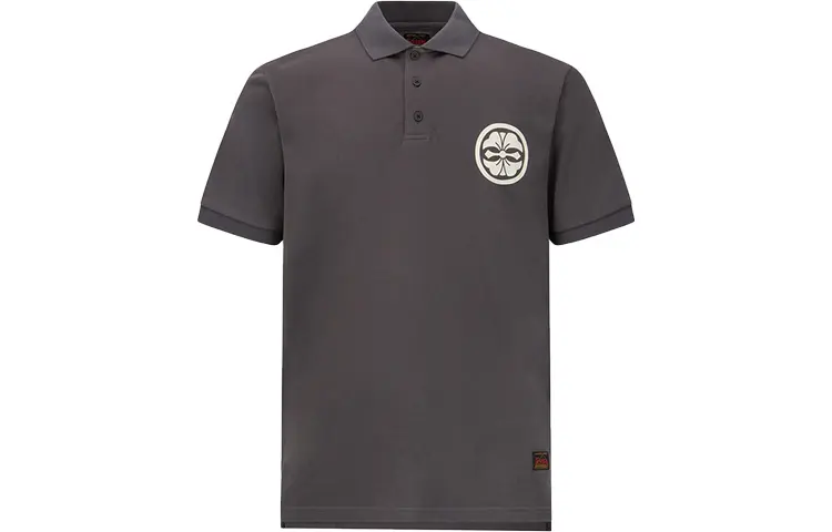 EVISU Polo Shirts Men's Dark Gray Polo Collar Moderate Straight Fit