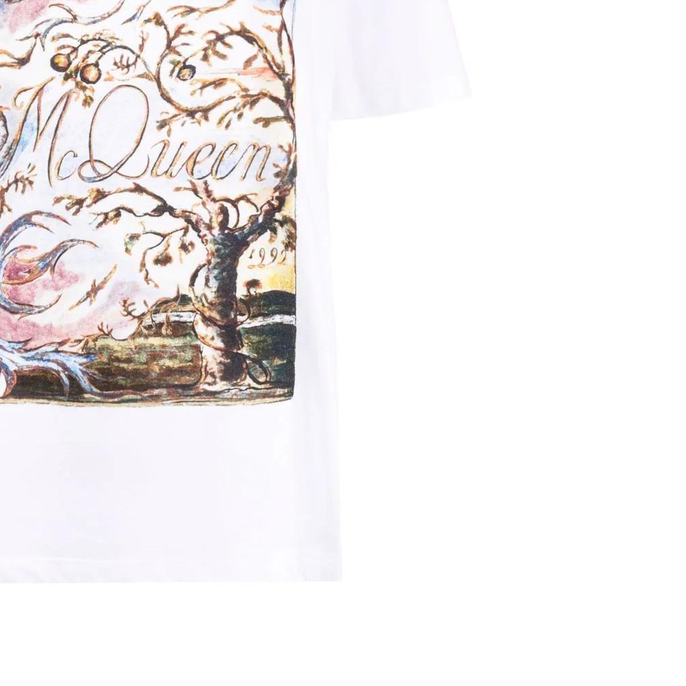 Женская футболка Alexander McQueen Nature Print (белая) — фото 5