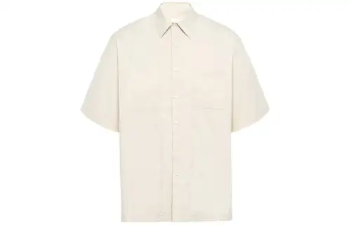 PRADA Short Sleeved Stretch Shirt Men's Ecru