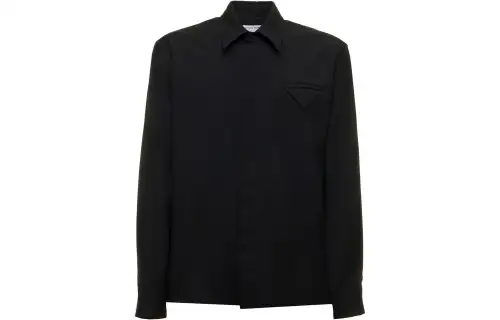 Bottega Veneta Shirts Men's Black Lapel Moderate Other