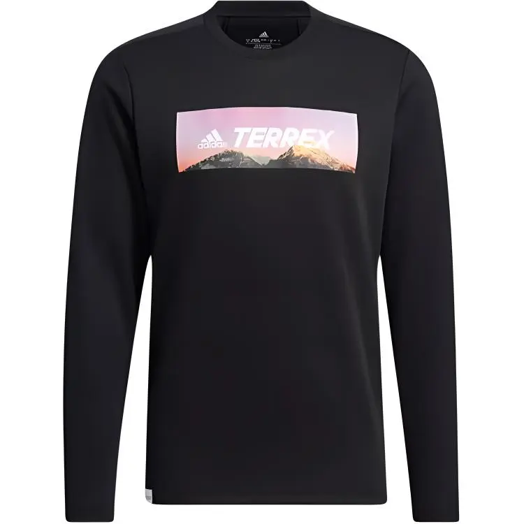 Adidas Sweatshirts Men's Black Crew Neck Moderate Straight Fit
