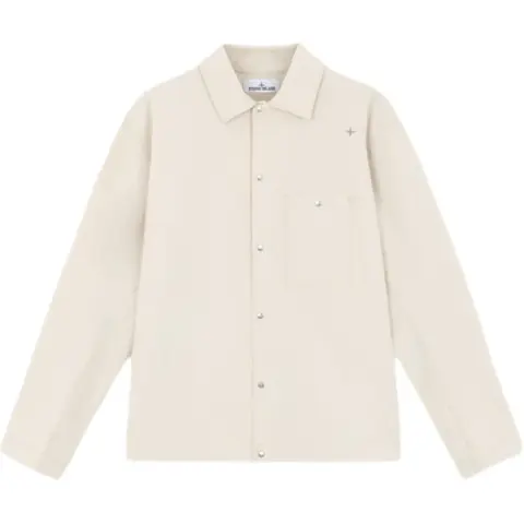STONE ISLAND Logo-embroidered Overshirt