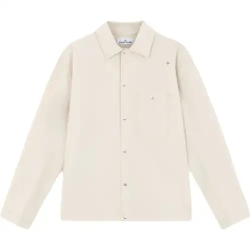 STONE ISLAND Logo-embroidered Overshirt