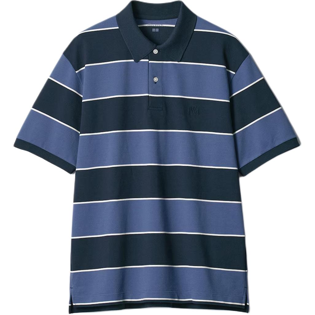 UNIQLO Uniqlo, design blue polo for men and women, with embroidery, print, with short sleeve